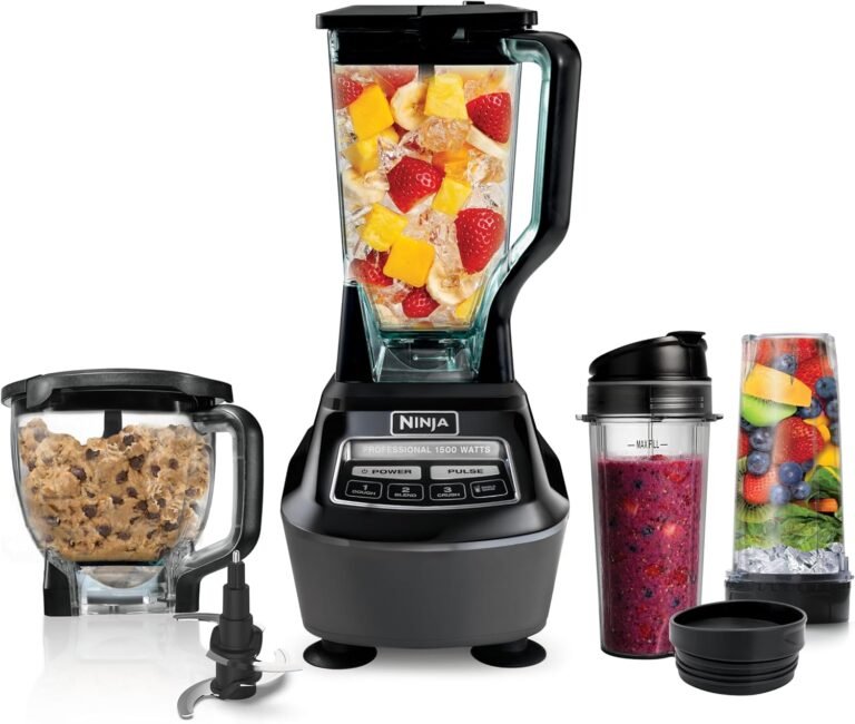 Ninja BL770 Mega Kitchen System with pitcher, processor bowl, and cups